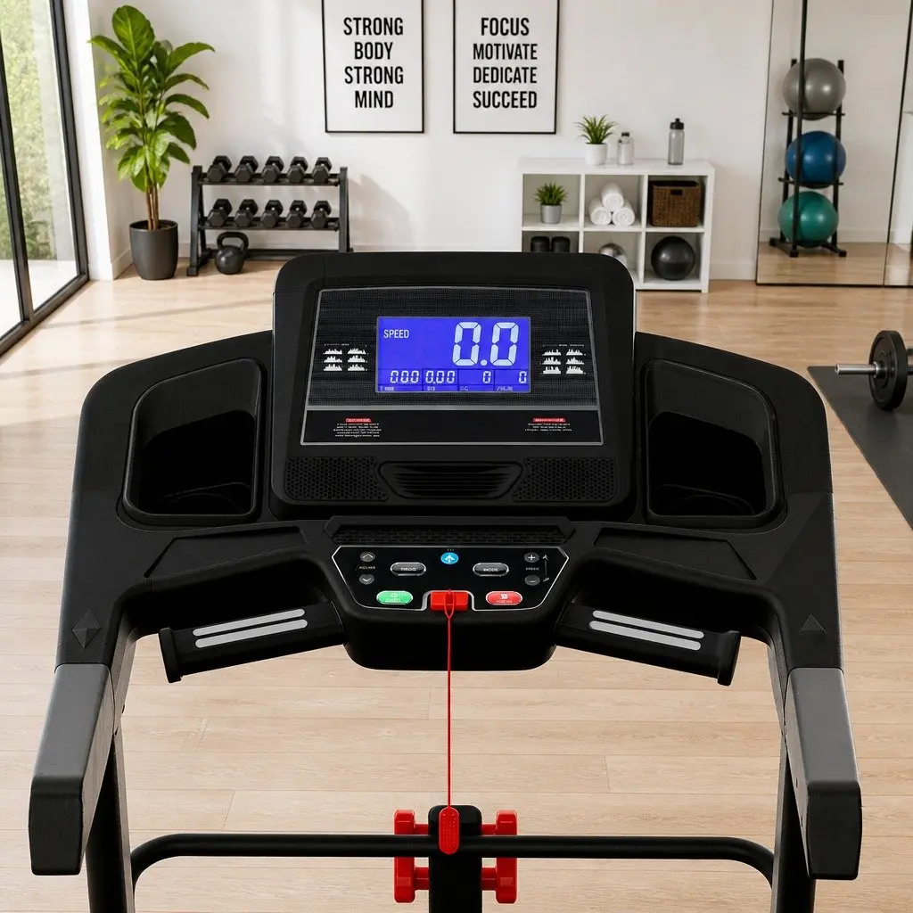 Electric Treadmill with Sit Up Bar Black
