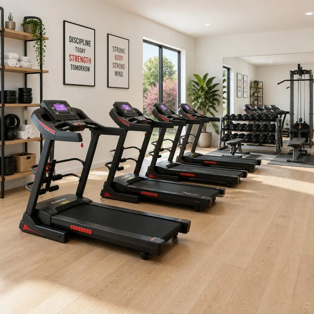Electric Treadmill with Sit Up Bar Black