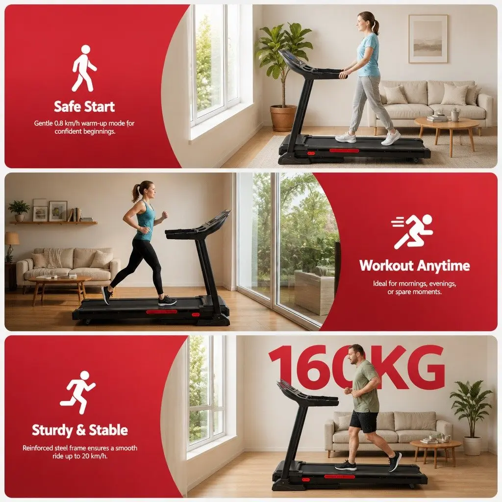 Auto Incline Electric Treadmill with 16 Programs
