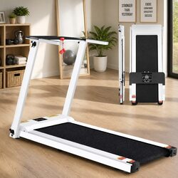 Electric Treadmill Foldable Home Gym Fitness Exercise Machine White 12 Programs
