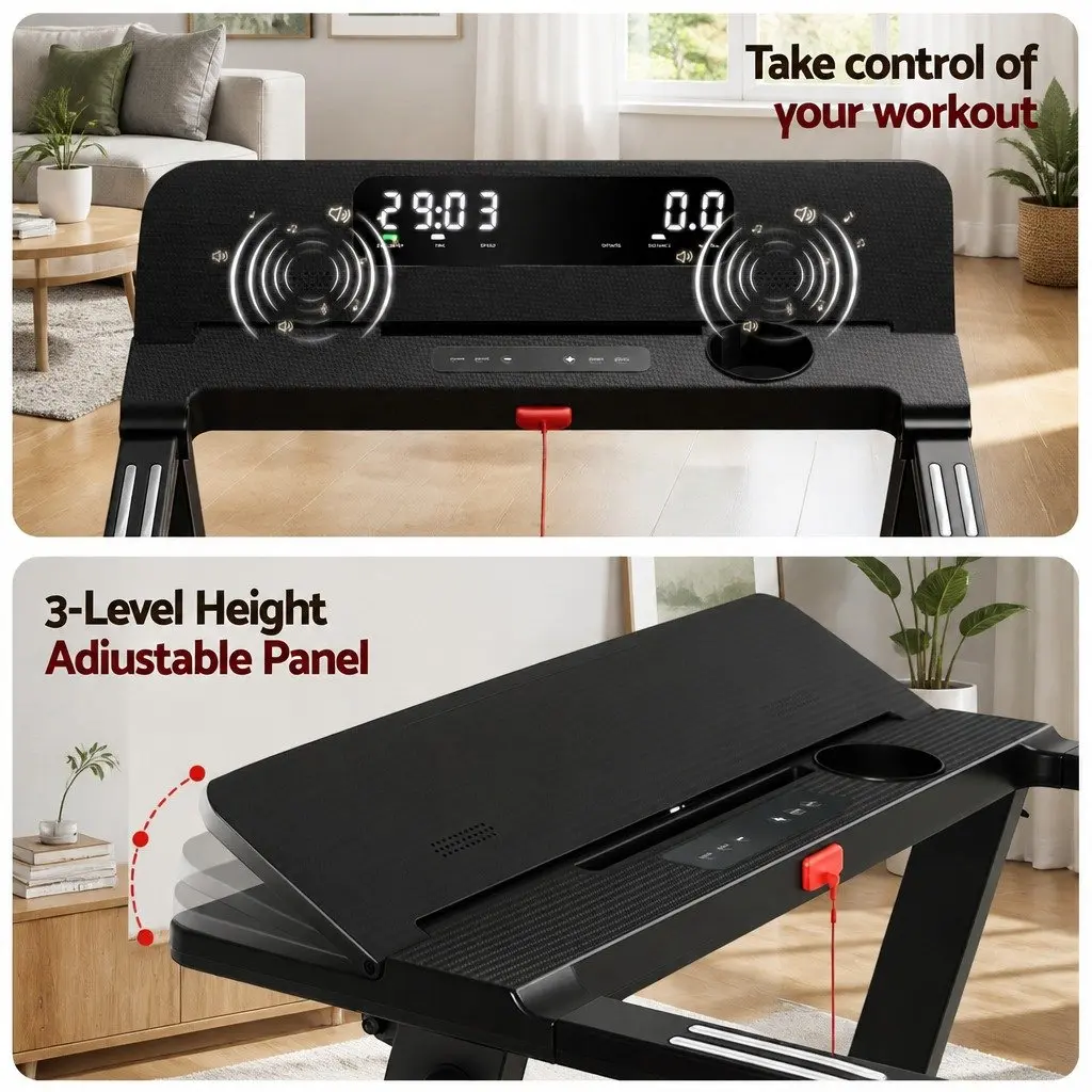 Foldable Electric Treadmill for Home Fitness with 12 Programs