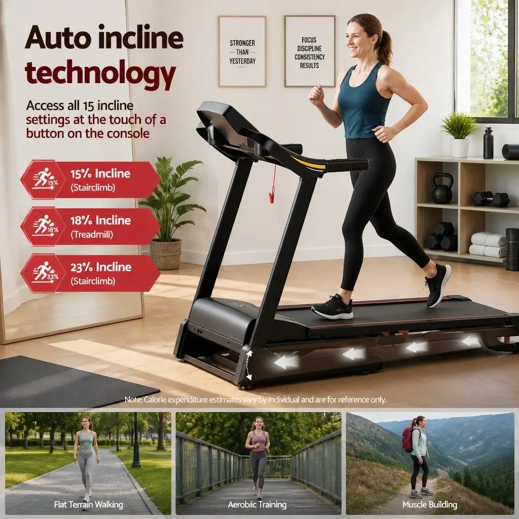 Electric Treadmill with 18 Speed Options