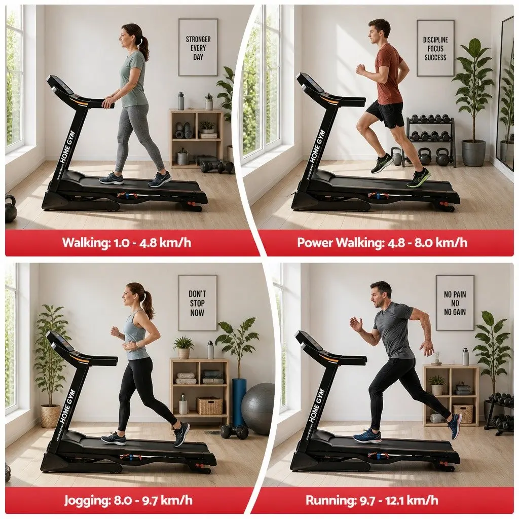 Electric Treadmill with 18 Speed Options
