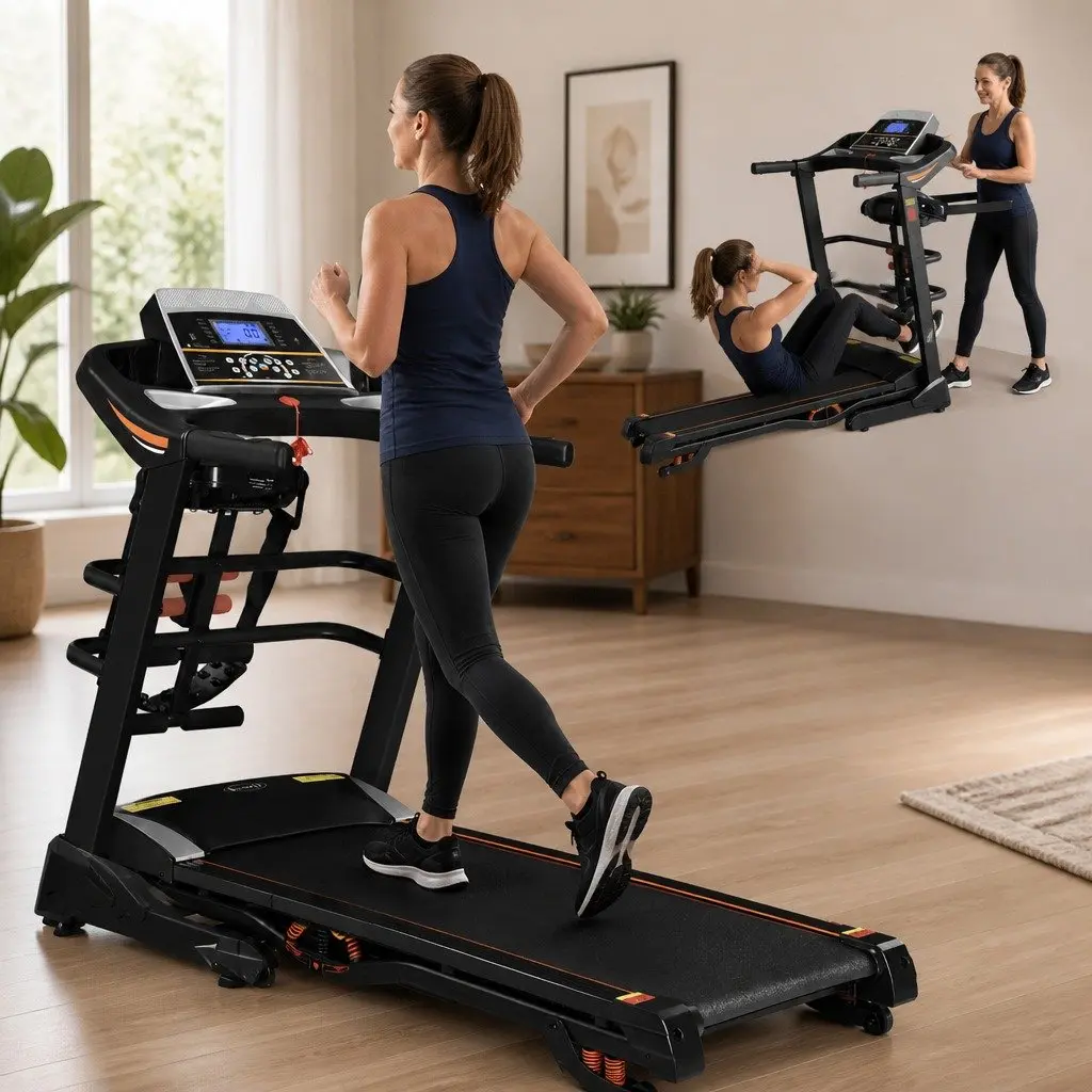 Electric Treadmill Steel 125cm x 48cm Black