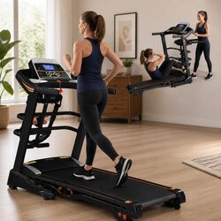 Sturdy Electric Treadmill with LCD and Massage Belt