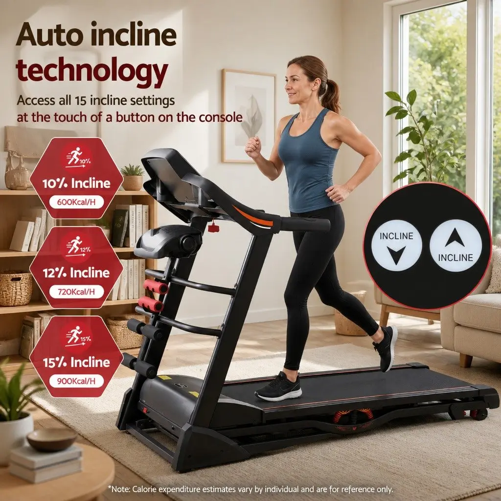 Electric Treadmill Steel 125cm x 48cm Black