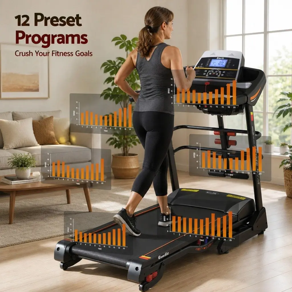Electric Treadmill Steel 125cm x 48cm Black