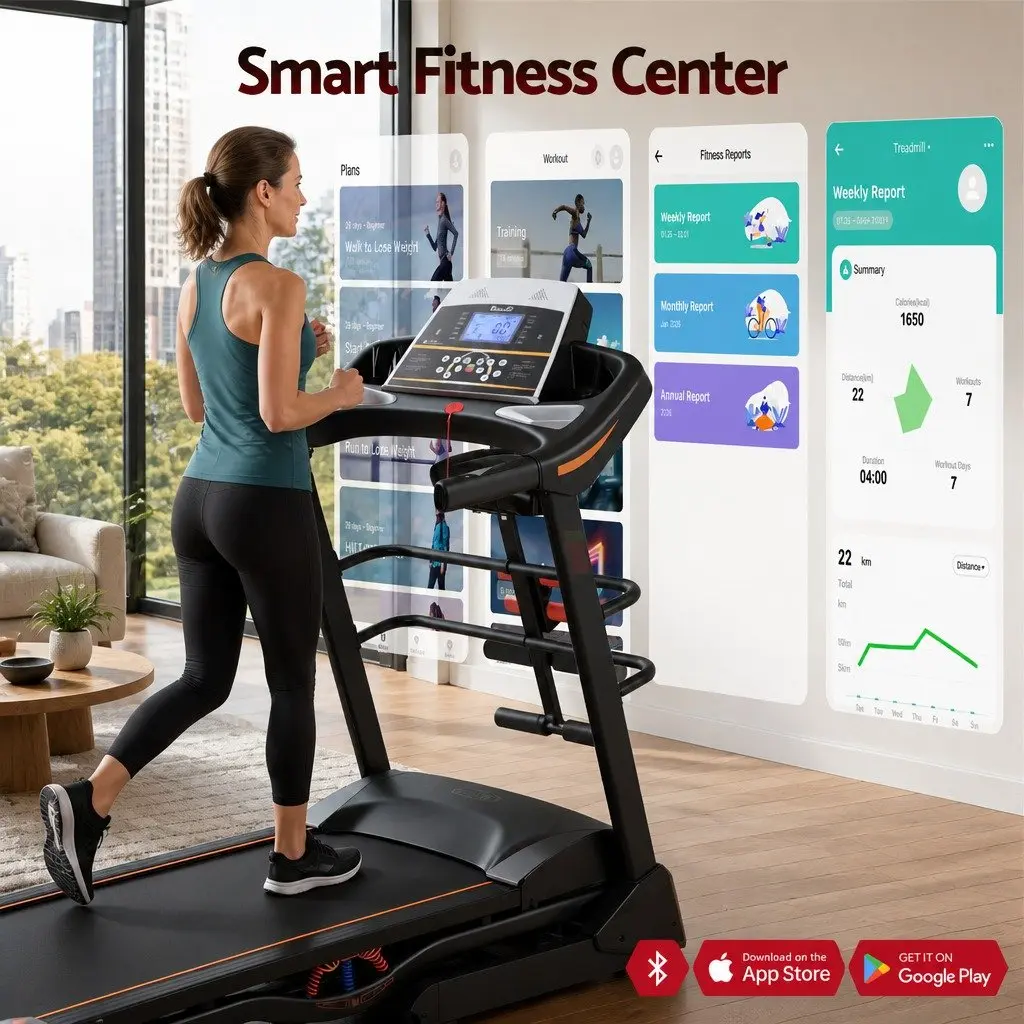 Electric Treadmill Steel 125cm x 48cm Black