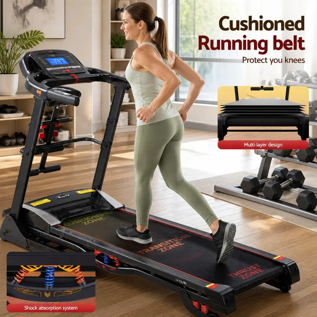 Electric Treadmill Steel 125cm x 48cm Black