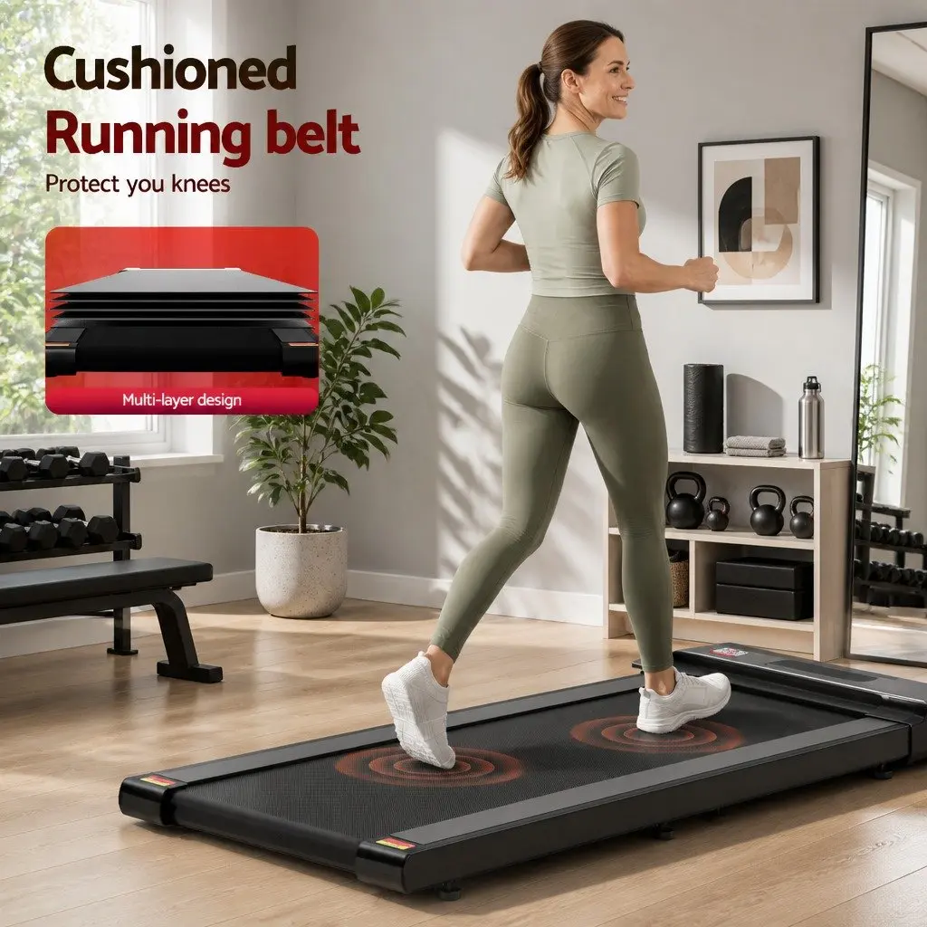 Under Desk Treadmill Electric Foldable Home Gym Fitness Black