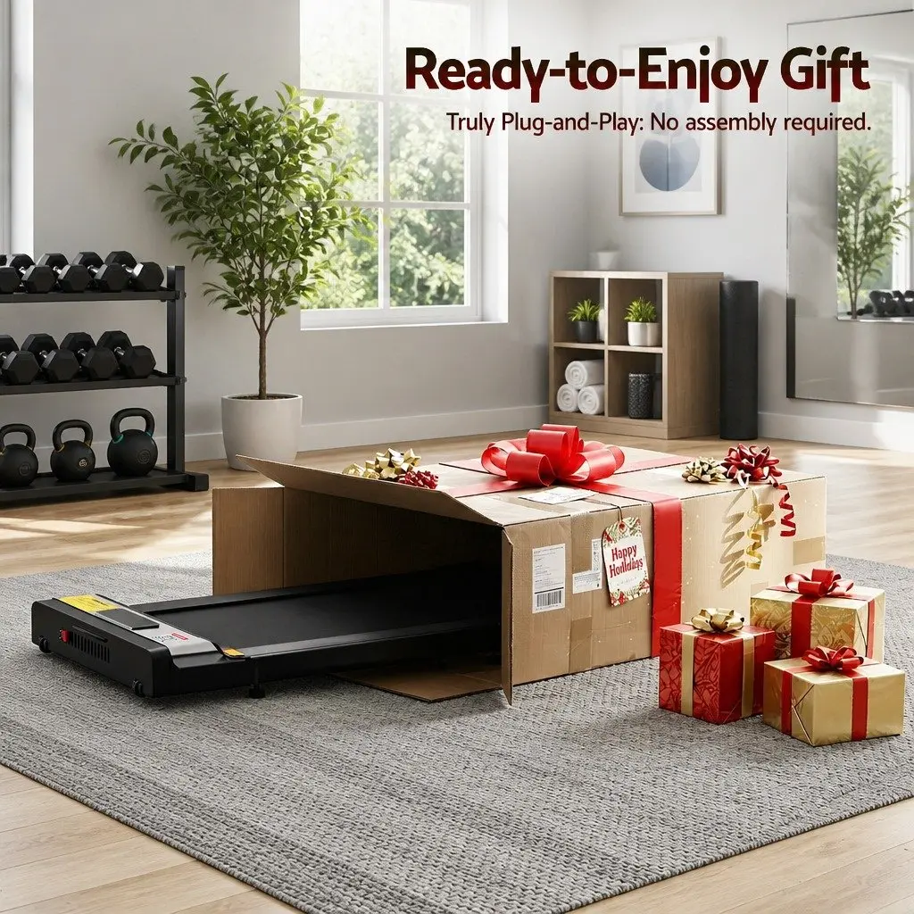 Under Desk Treadmill Electric Foldable Home Gym Fitness Black
