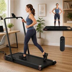 Premium 4-in-1 Foldable Walking Pad Treadmill in Black