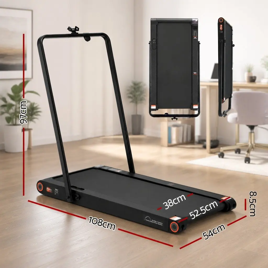 4-in-1 Foldable Walking Pad Treadmill in Black