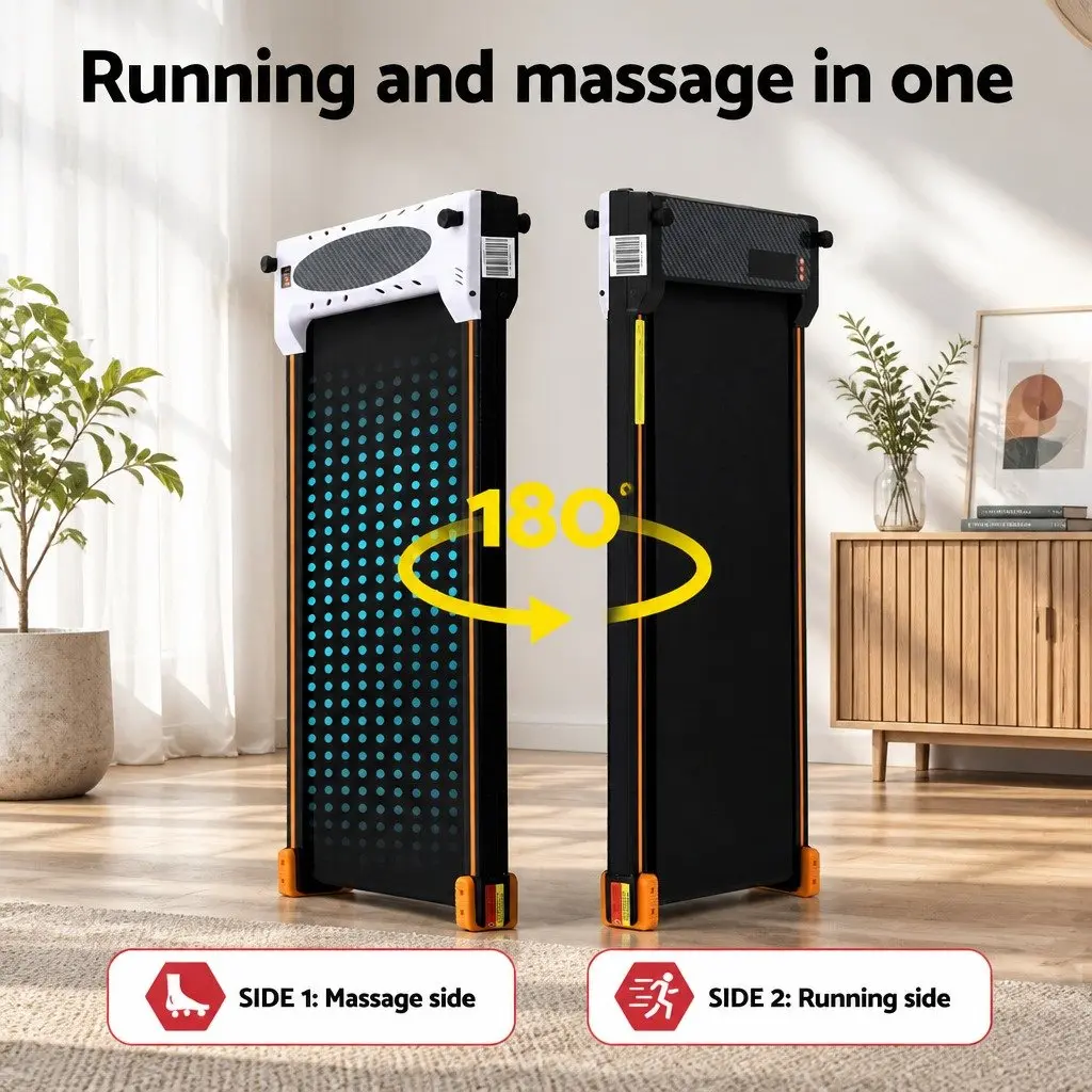 Treadmill Electric Double Sided 380mm Belt Black Foot Massage Home Fitness