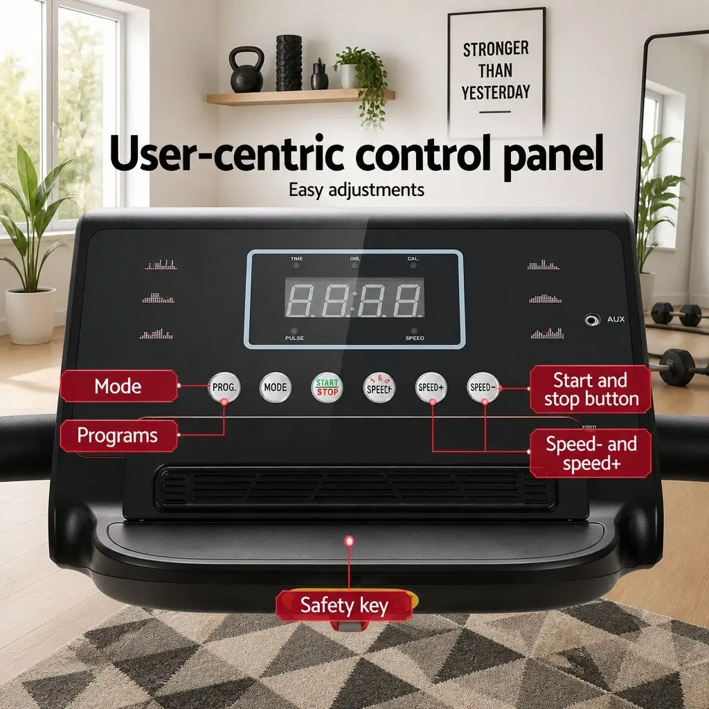 Electric Treadmill with 12 Fitness Programs
