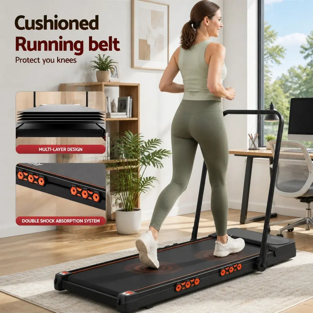 Electric Treadmill Auto Incline Foldable Black
