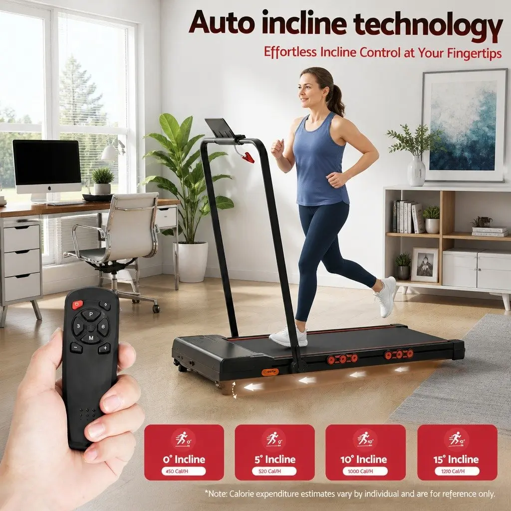 Electric Treadmill Auto Incline Foldable Black