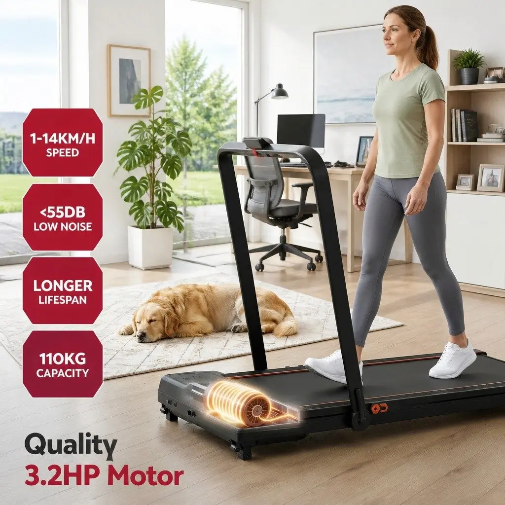 Electric Treadmill Auto Incline Foldable Black