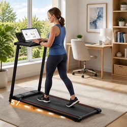 Electric Treadmill Foldable Walking Pad Home Office Gym Incline Black Machine