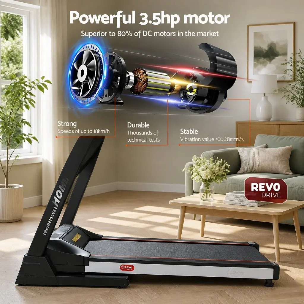 Electric Treadmill Auto Incline 18 Speed Home Gym Fitness Exercise Machine