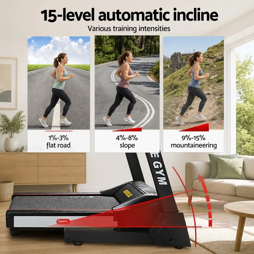 Electric Treadmill Auto Incline 18 Speed Home Gym Fitness Exercise Machine