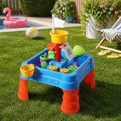 Durable Kids Sand Water Play Table 2-In-1 Activity Set
