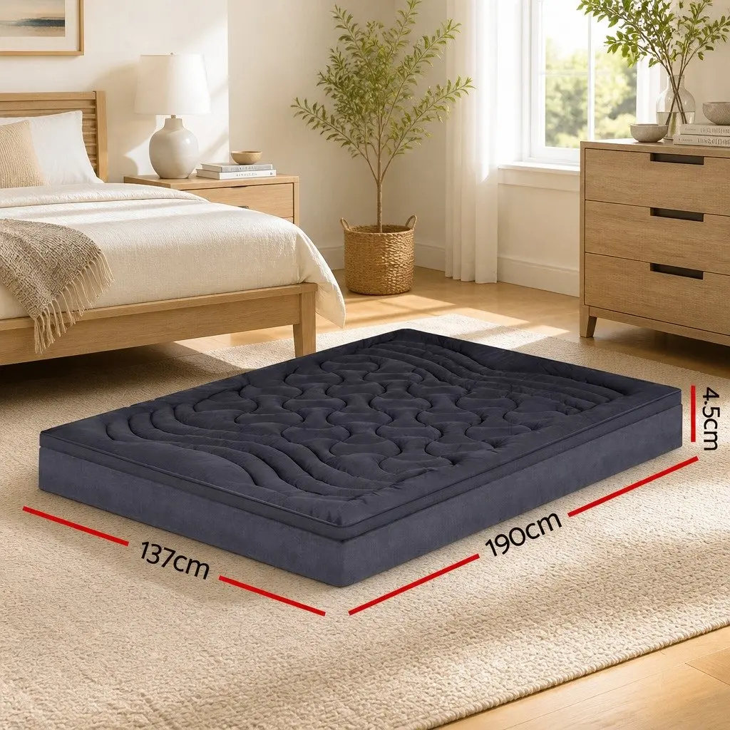 Charcoal 3-Zone Pillowtop Mattress Topper for Double Bed