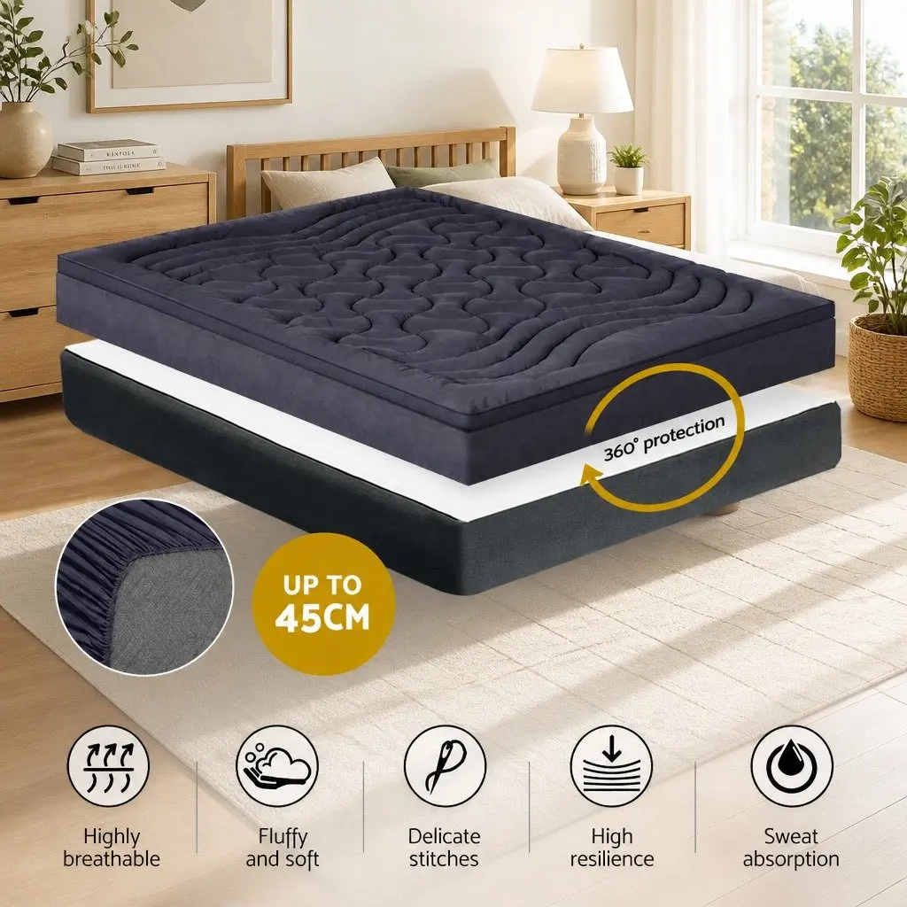 Charcoal 3-Zone Pillowtop Mattress Topper for Double Bed