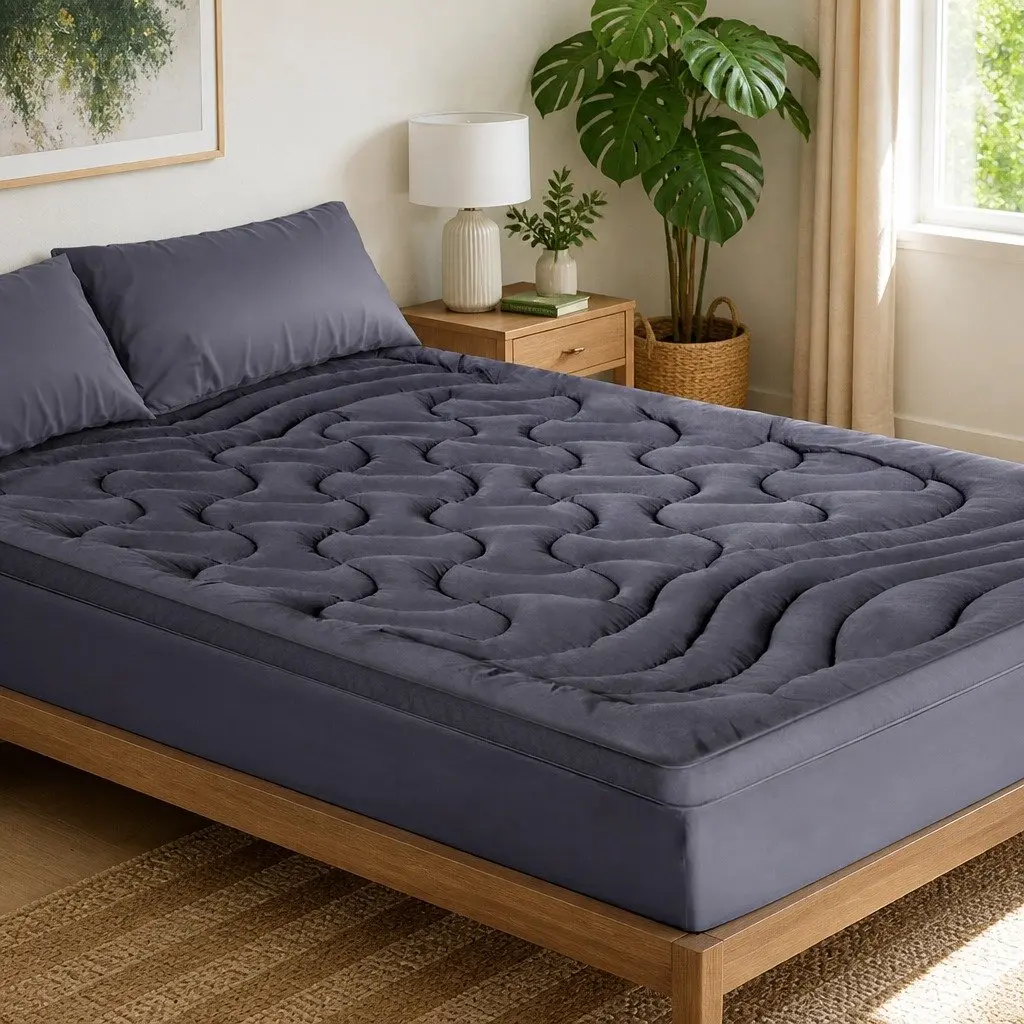 Mattress Topper Microfibre 1000GSM Single 190cm x 90cm Charcoal