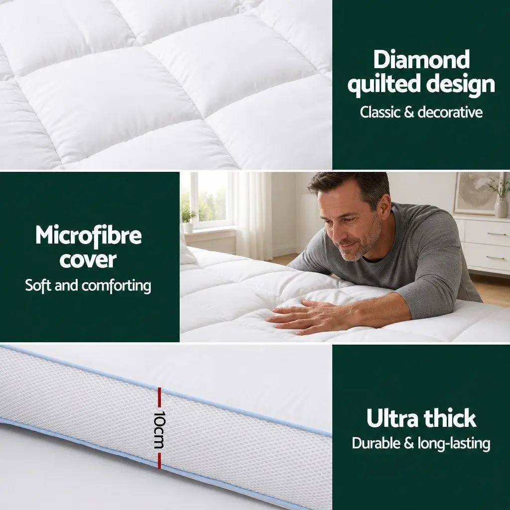 Pillowtop Mattress Topper 10cm Thick for Double Bed