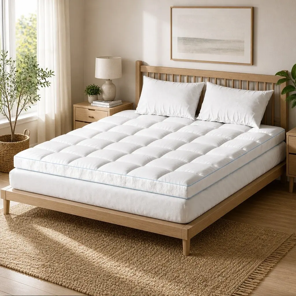 Cooling Bamboo Pillowtop Mattress Topper King 10cm