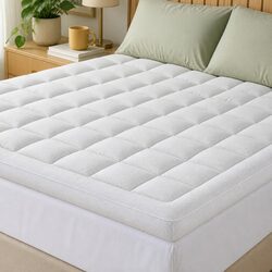 Pillowtop King Mattress Topper 11cm Thick Bamboo Pad