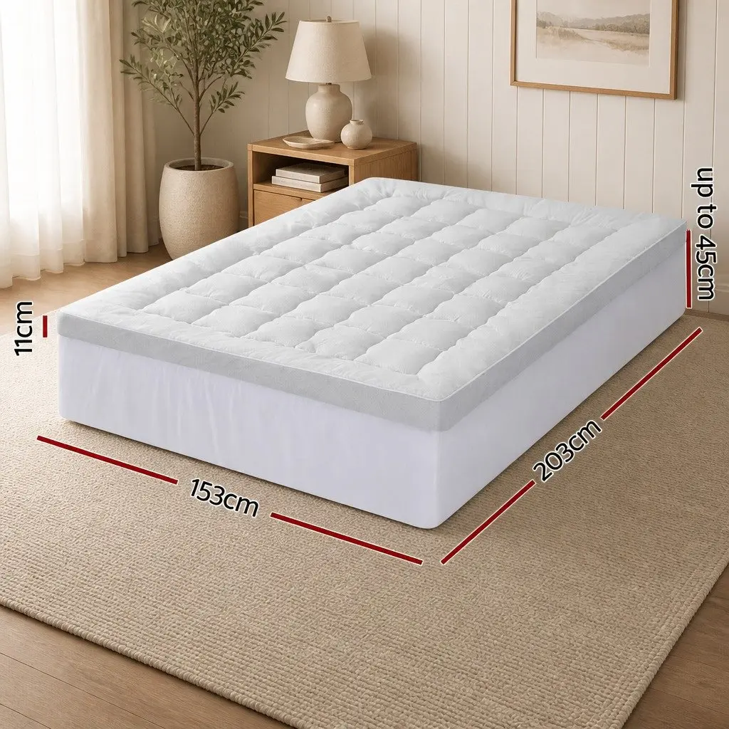 11cm Pillowtop Mattress Topper with Bamboo Cover