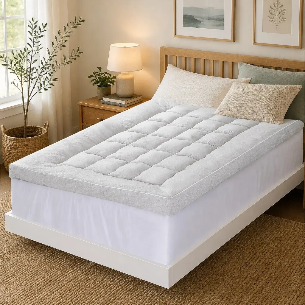 Mattress Topper Bamboo Cover Single Bed 11cm Thick White