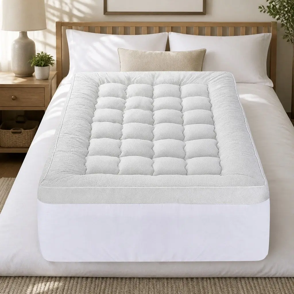 Mattress Topper Bamboo Cover Single Bed 11cm Thick White