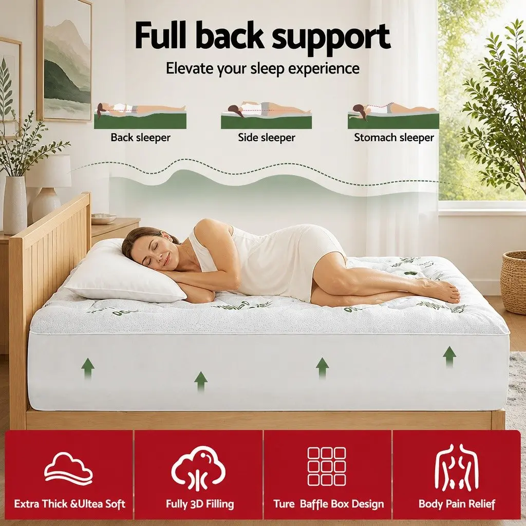 Pillowtop Mattress Topper 5cm for Single Beds