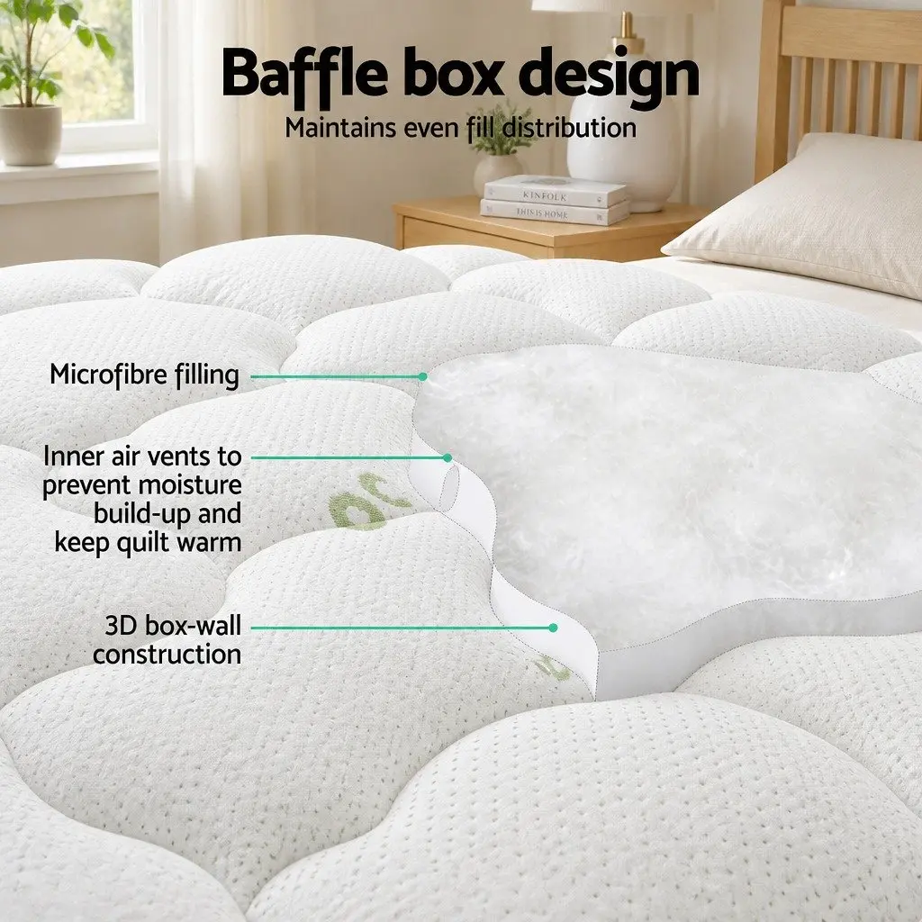 Pillowtop Mattress Topper with Bamboo Cover