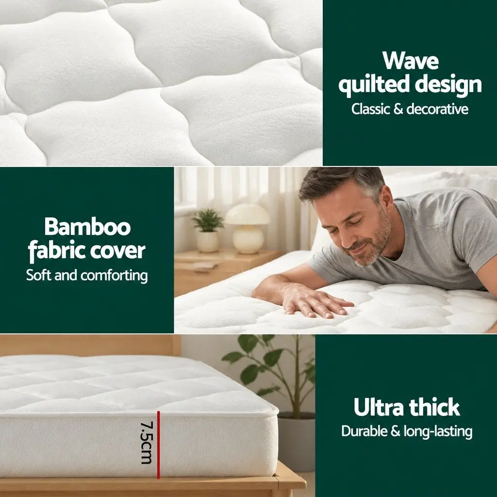 Pillowtop Mattress Topper with Bamboo Cover