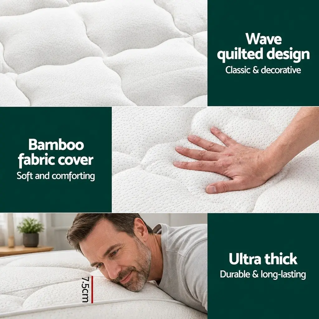 Pillowtop Mattress Topper with Bamboo Cover