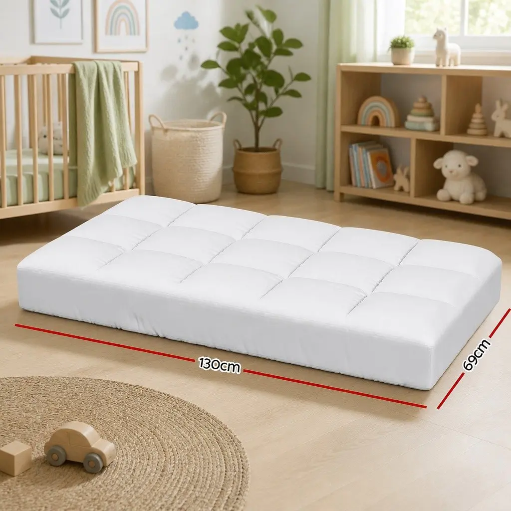 Baby Cot Mattress Topper Bamboo Fibre 4.5cm White