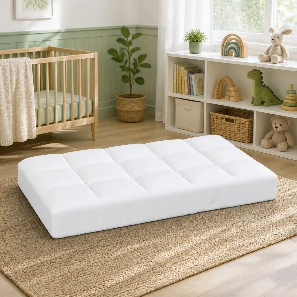 Baby Cot Mattress Topper Bamboo Fibre 4.5cm White