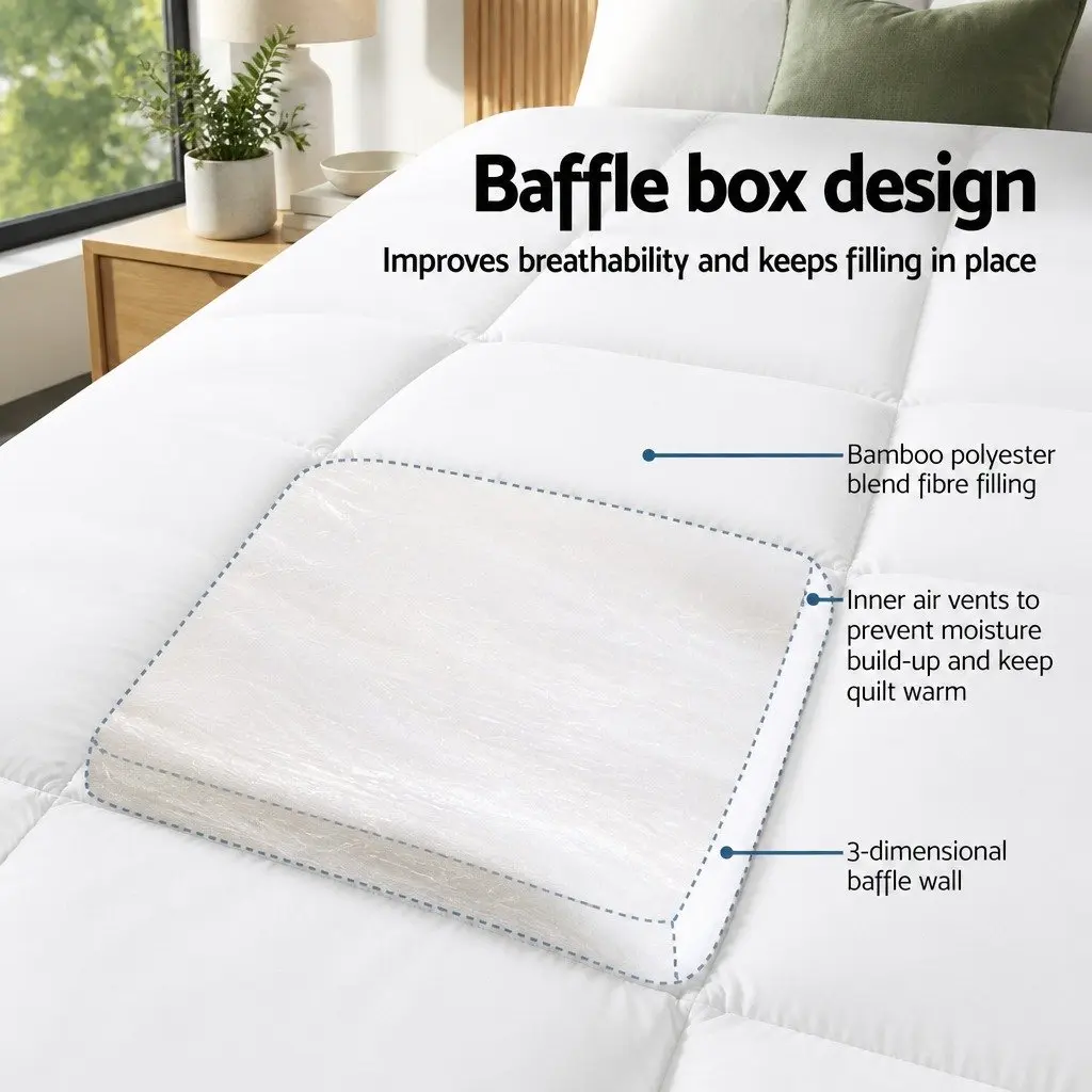 Double Mattress Topper with Bamboo Charcoal