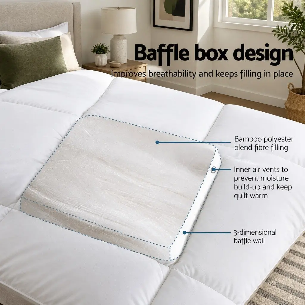 King Single Mattress Topper 5cm Bamboo Microfibre Pad Breathable Washable Deep