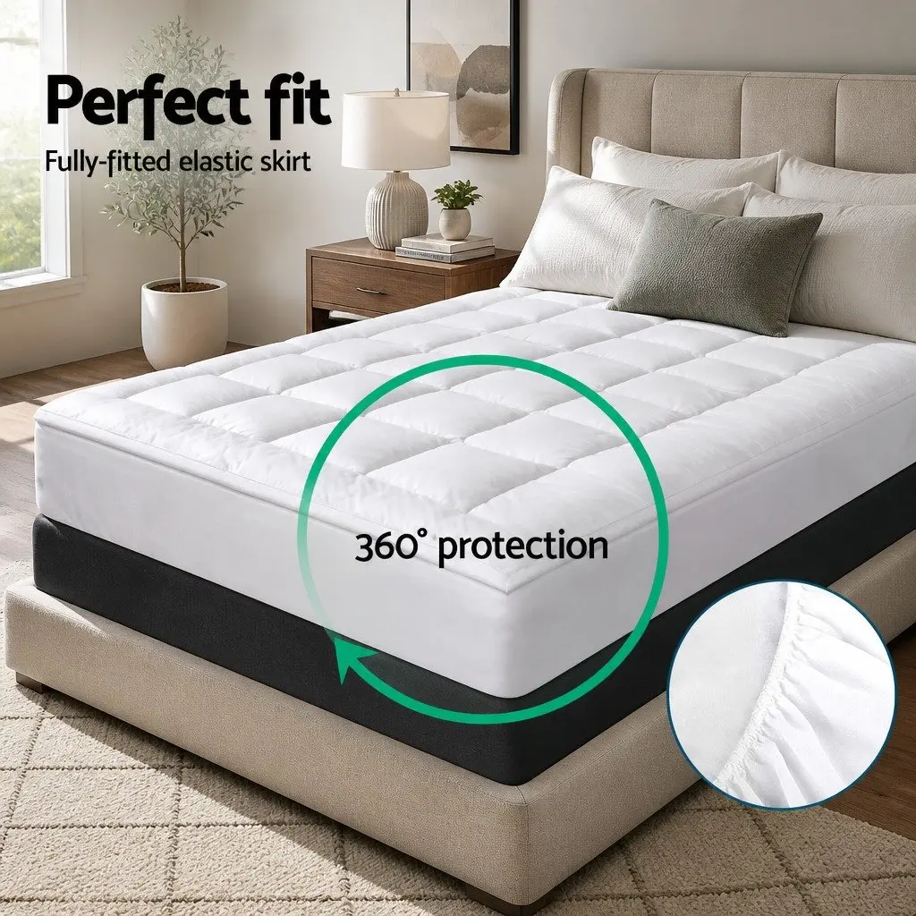 King Single Mattress Topper 5cm Bamboo Microfibre Pad Breathable Washable Deep
