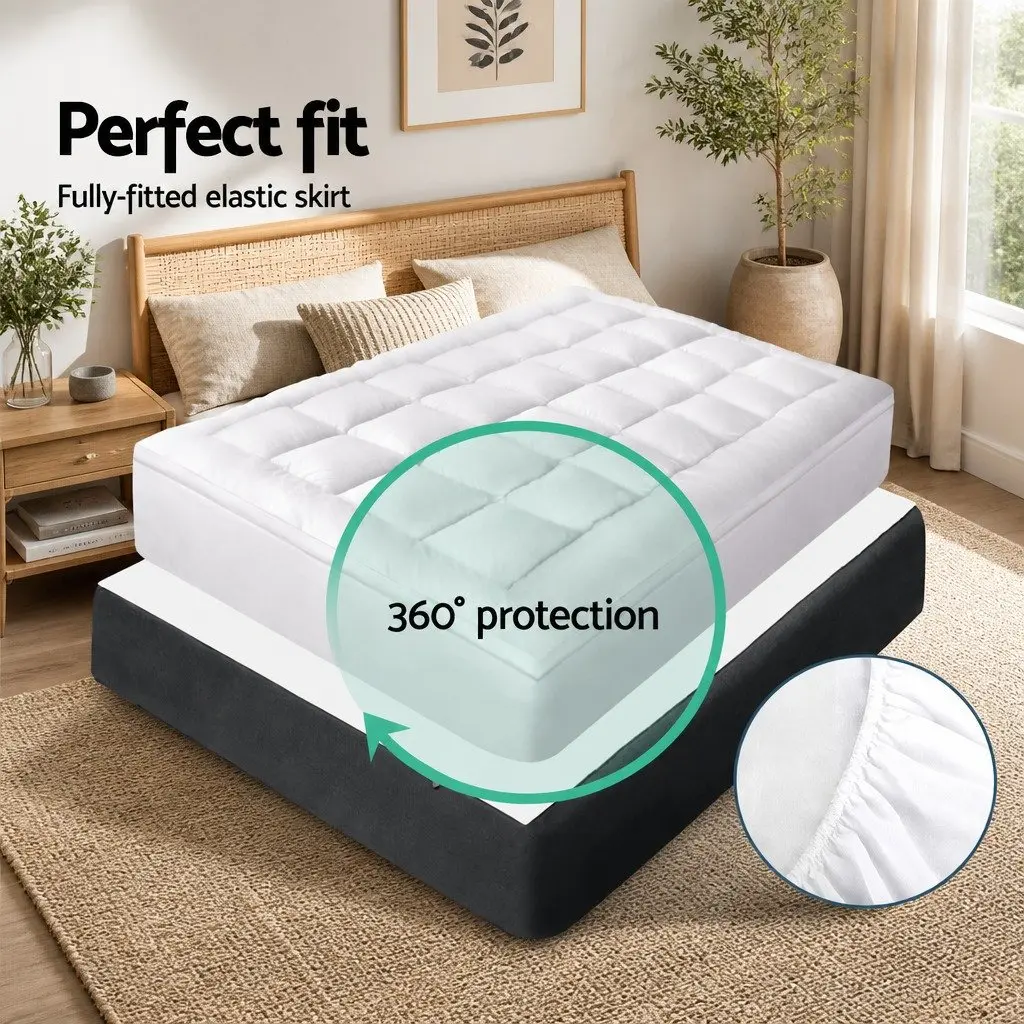 5cm Bamboo Pillowtop Queen Mattress Topper for Comfort