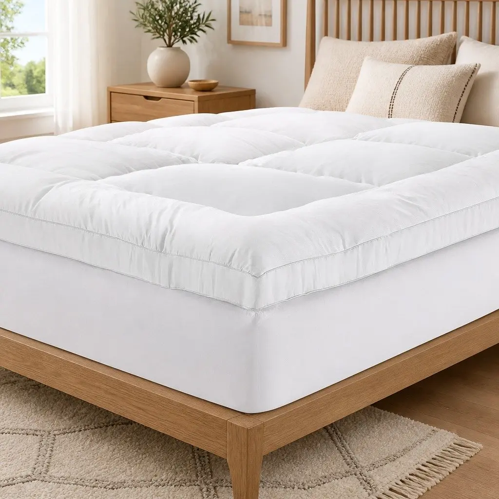 5cm Bamboo Pillowtop Queen Mattress Topper for Comfort