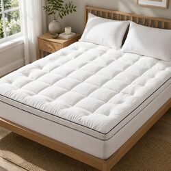 Premium King Mattress Topper with Coral Fleece Cover