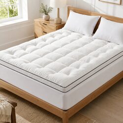 Quality Queen Mattress Topper 5cm Pillowtop Coral Fleece