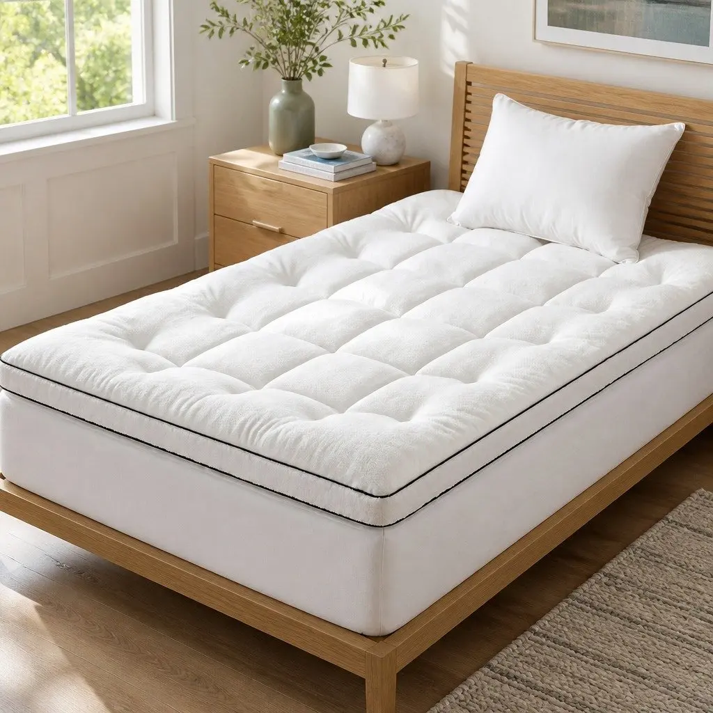 Single Mattress Topper 5cm Pillow Top Coral Fleece