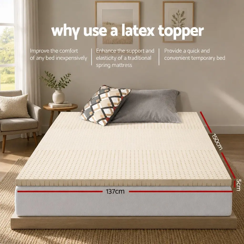 5cm Latex Mattress Topper with 7-Zone Support